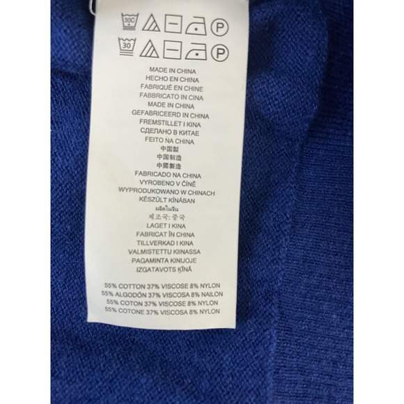 Michael Kors Blue Knit Sweater XL Long Sleeve‎ Lace Up Shoulder Detail - Picture 5 of 7